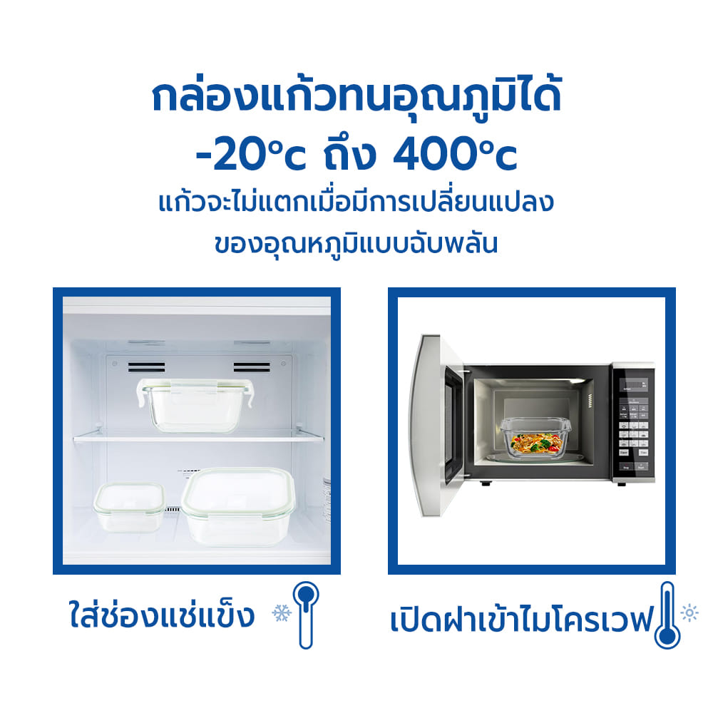 ชุดกล่องอาหารแก้ว RRS รุ่น 401 ขนาด 300, 500, 800 และ 1200 มล. แพ็ก 4 ชิ้น_2